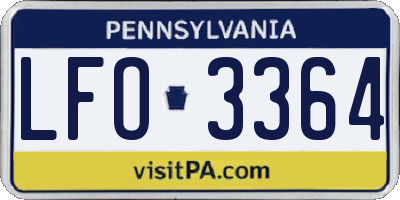 PA license plate LFO3364