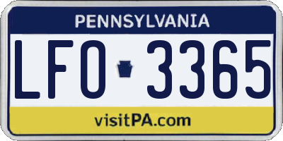 PA license plate LFO3365