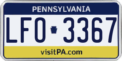 PA license plate LFO3367