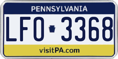 PA license plate LFO3368