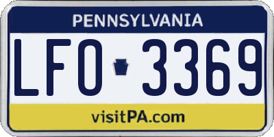 PA license plate LFO3369