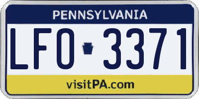PA license plate LFO3371