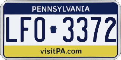 PA license plate LFO3372