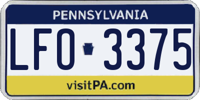 PA license plate LFO3375