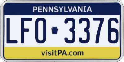 PA license plate LFO3376