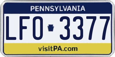 PA license plate LFO3377