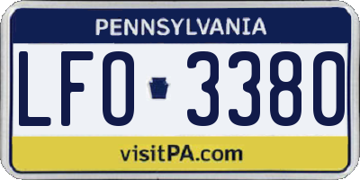 PA license plate LFO3380