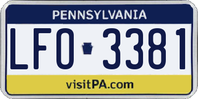 PA license plate LFO3381