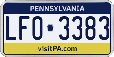 PA license plate LFO3383