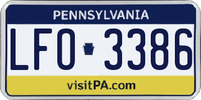 PA license plate LFO3386