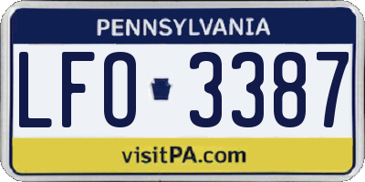 PA license plate LFO3387