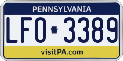 PA license plate LFO3389