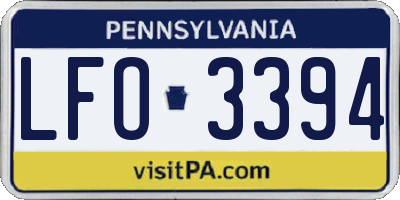 PA license plate LFO3394