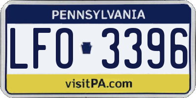 PA license plate LFO3396