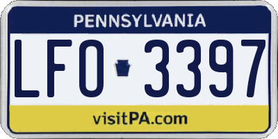 PA license plate LFO3397