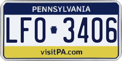 PA license plate LFO3406