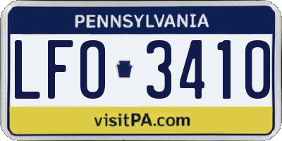 PA license plate LFO3410
