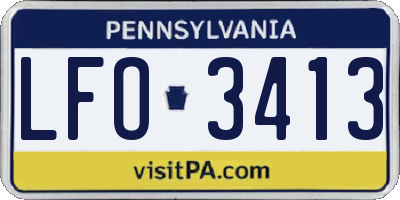 PA license plate LFO3413