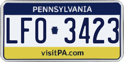 PA license plate LFO3423