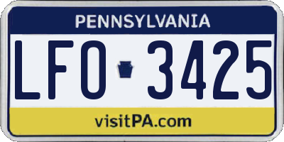 PA license plate LFO3425