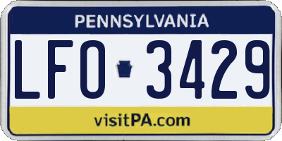 PA license plate LFO3429