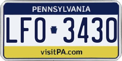 PA license plate LFO3430