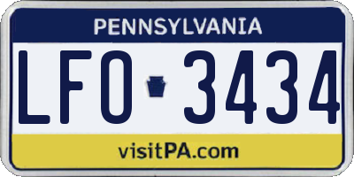 PA license plate LFO3434