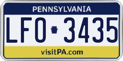 PA license plate LFO3435