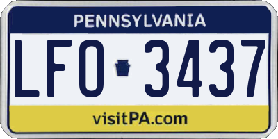 PA license plate LFO3437