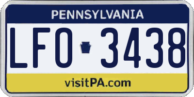 PA license plate LFO3438
