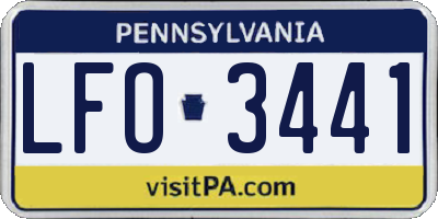 PA license plate LFO3441