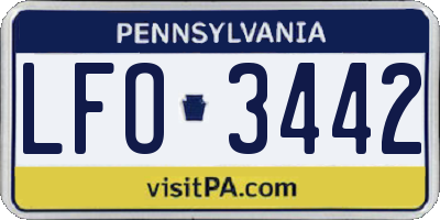 PA license plate LFO3442