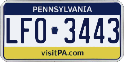 PA license plate LFO3443