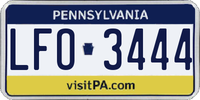 PA license plate LFO3444