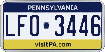 PA license plate LFO3446