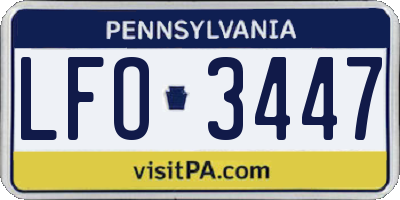 PA license plate LFO3447