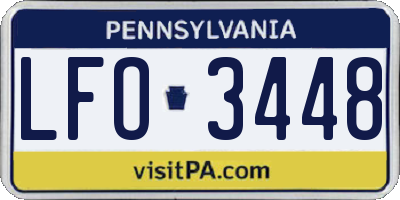 PA license plate LFO3448