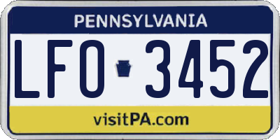 PA license plate LFO3452