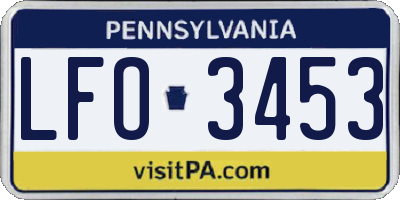 PA license plate LFO3453