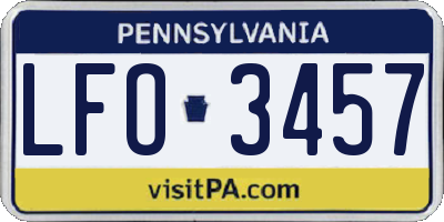 PA license plate LFO3457