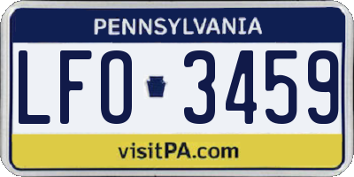 PA license plate LFO3459