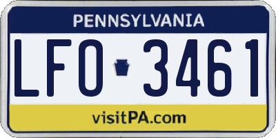 PA license plate LFO3461