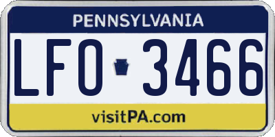 PA license plate LFO3466
