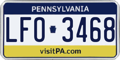 PA license plate LFO3468