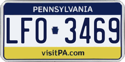 PA license plate LFO3469