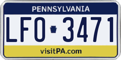 PA license plate LFO3471