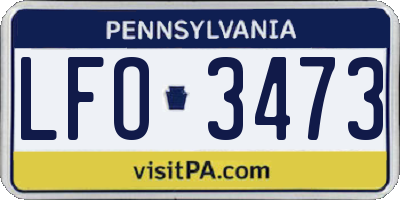 PA license plate LFO3473