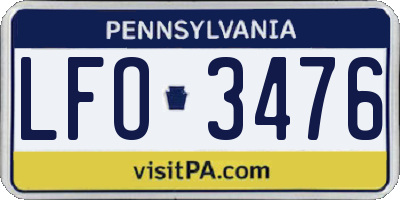 PA license plate LFO3476