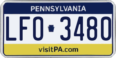 PA license plate LFO3480