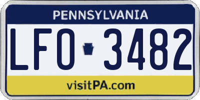 PA license plate LFO3482